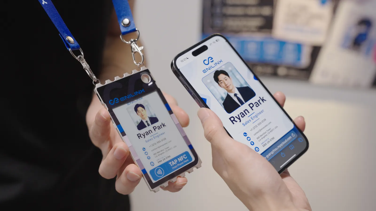 TICKEY being used to share a profile with a nearby phone